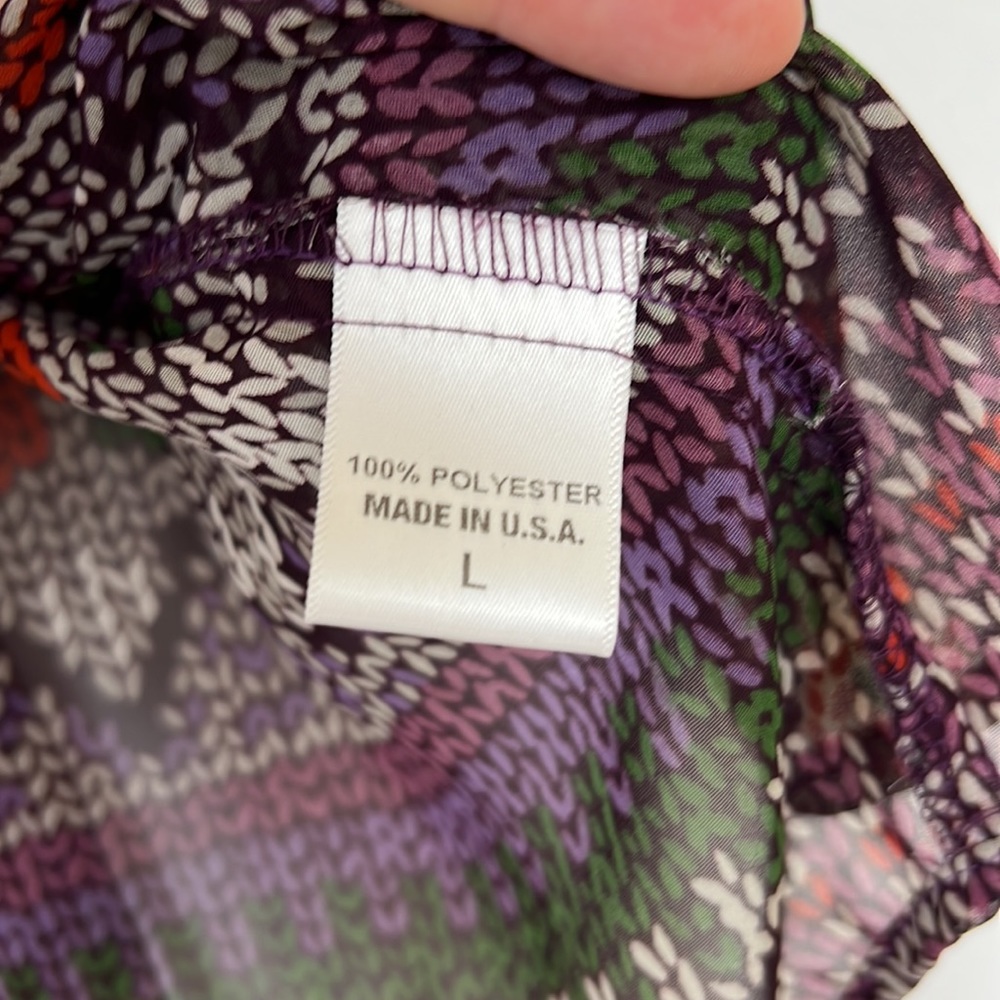 H.I.P. Sleeveless blouse lacey straps burgundy floral design L - Picture 7 of 8